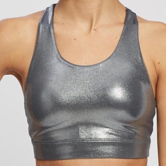 All Fenix Liquid Silver Racerback Sports Bra Beyoncé Style New With Tag XS - Picture 2 of 12